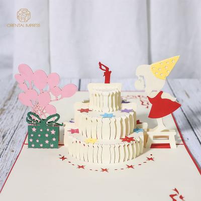 China Universal Wholesale Funny 3D Pop Up Kids Birthday Greeting Card for sale