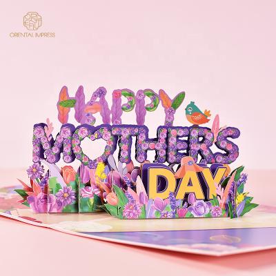 China Universal 2022 A5 Sized Pop Up Card Happy Mother's Day Greeting Card With Envelope for sale