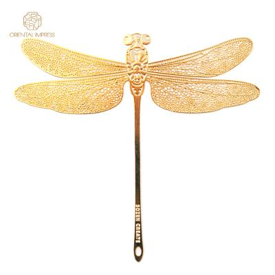 China Natural Hot Sale Dragonfly Metal Bookmark Page Brass Decoupage Marker for Gift Souvenir for sale