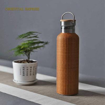 China Sustainable Loops Vacuum Chinese Bamboo Silk Water Cup Bottles for sale