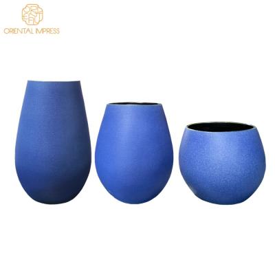 China Foshan Factory Price Indigo Vases Blue Modern Porcelain Vase Ceramic Flower Vases for sale