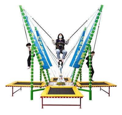 China Outdoor Public Fitness Center Playground+theme Park+fun Center Fitness Trampoline Kids Bungee Jumping Trampoline for sale