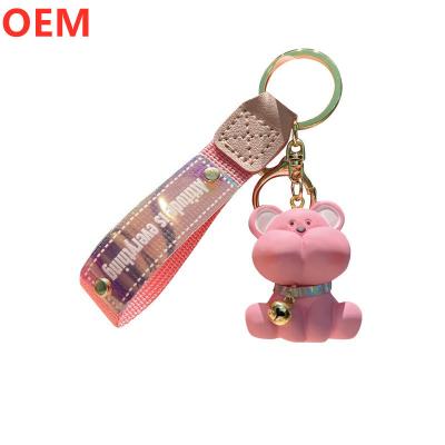 China Custom 3d PVC Plastic Cartoon Keychain OEM Design Cute Mini Plastic Keychain for sale