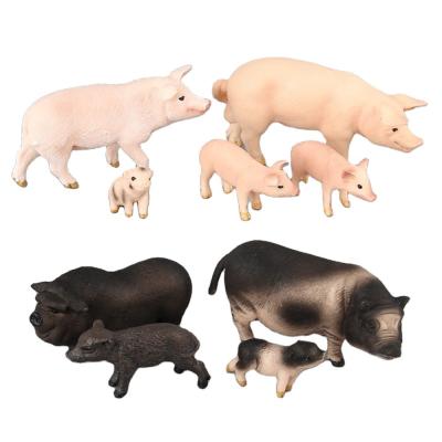 China Custom Simulation Animals Model Toys Sets Pig Plastic Action Figures Educational Toys for sale