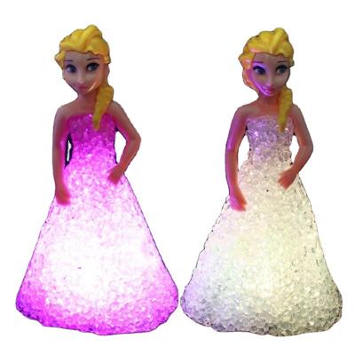 China Mini Custom Elsa Anna Sofia LED Colorful Lights Gradient Crystal Night Lamp Princess for sale