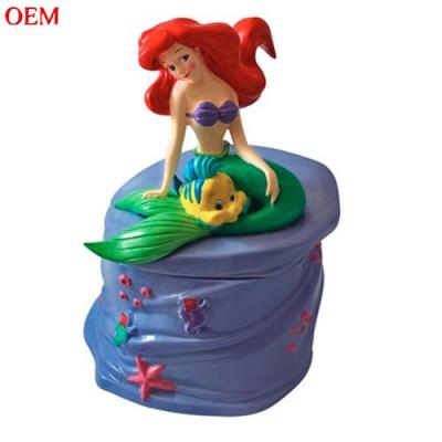 Cina Fabbrica OEM realizzare personalizzato piccola sirena sculpito Cookie Jar Food Holder in vendita