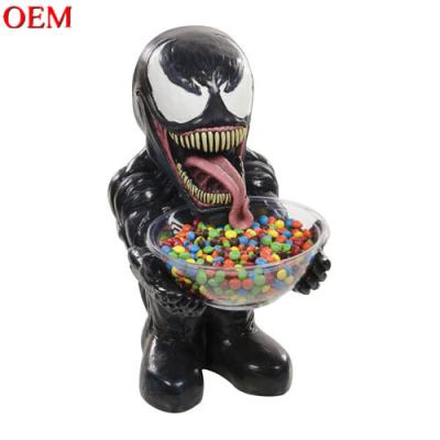 Cina Produttore OEM Custom Venom Lethal Protector Candy Bowl Holder Figura di cartone animato in vendita