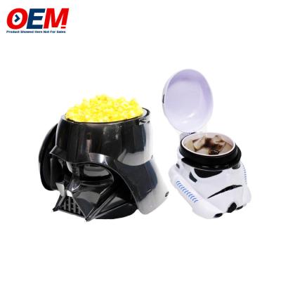 China Contenedor de palomitas de maíz de plástico personalizado Impreso Estrella de cine Balde de palomitas de maíz de cine con tapa en venta