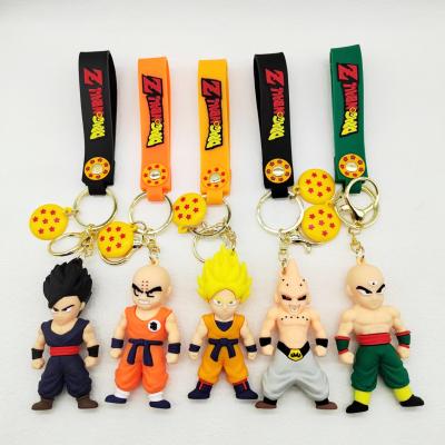 China OEM Cartoon 3D Kawaii Sun Wukong Anime Character Keychain 3D Cartoon Pvc Keychain for sale