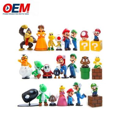 China Juguetes de plástico de PVC de vinilo a medida de fábrica Juguetes personalizados de Kawaii Figure Mario en venta