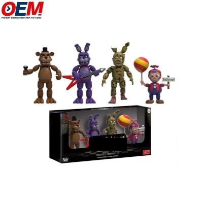 중국 맞춤형 OEM 핫 판매 신규 도착 프레디에서 5 밤 액션 피규어 4pcs / 패키지 FNAF 장난감 모델 PVC 액션 피규어 판매용