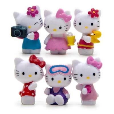 China Custom OEM Made PVC Cute Mini Plastic Cartoon  Kitty cat Toy For Child Manufacturer for sale