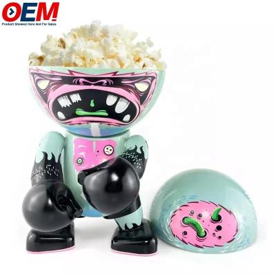 China Custom Made Plastic Popcorn Tub Anime Art Doll Toy Display Box Popcorn Bowl Tubs for sale