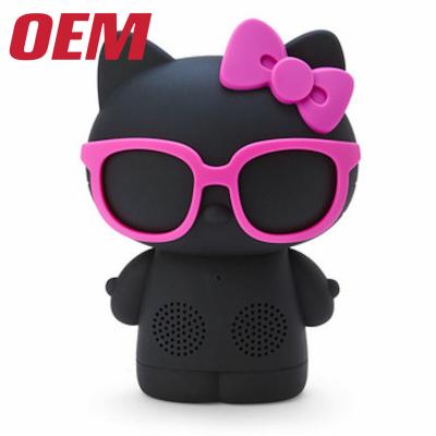 China Customized Kitty Mini Bluetooth Speaker Made 5inchs Wireless Character Speaker OEM Recharged Cute Cartoon Toy Maker for sale