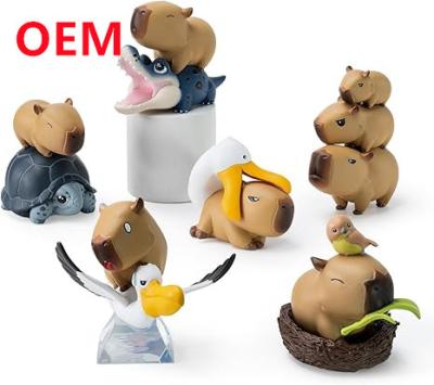 China Customized Funny Animal Toys Made 6 Designs PVC Dolls OEM PVC Material Mini Toys for sale