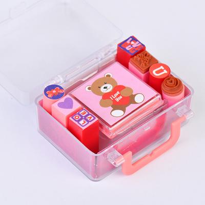 China Wholesale Promotional Gifts Eco-Friendly Kids Fun Cartoon Self Inking Plastic Stamps Cute Scrapbooking School Craft Kids Toy for sale