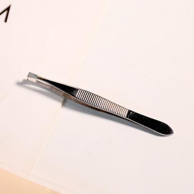 China Flat Eyebrow Stainless Steel Eyebrow Clip Plucking Tweezers Eyebrow Trimming And Beard Plucking Tweezers Eyebrow Tweezers for sale