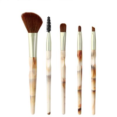 China Angular Blush Beauty Tools Wholesale SBelle 5pcs Portable Marble Eyebrow Eyebrow Lip Brush Makeup Brush Blush Eyeshadow Makeup Brushes for sale