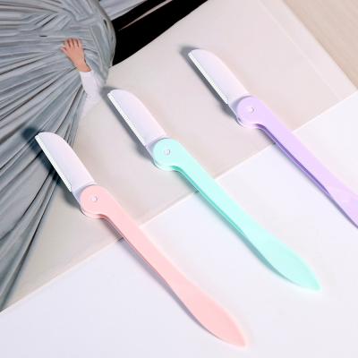 China Safety SBelle Best Sale 3 Color Eyebrow Trimming Foldable Safety Eyebrow Hair Remover Eyebrow Razor Trimmer for sale