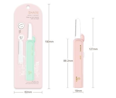 China Fashional Eyebrow Trimmer SBelle Private Label Safety Telescopic Eyebrow Trimmer Blade Replaceable Women's Eyebrow Shaver for sale