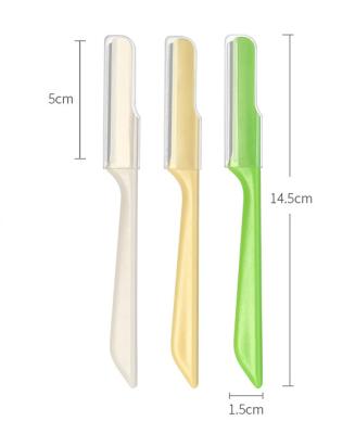 China Fashional Eyebrow Trimmer SBelle Top Selling 3 Pcs Women Disposable Eyebrow Razor Trimmer Set Whit Plastic Cover for sale