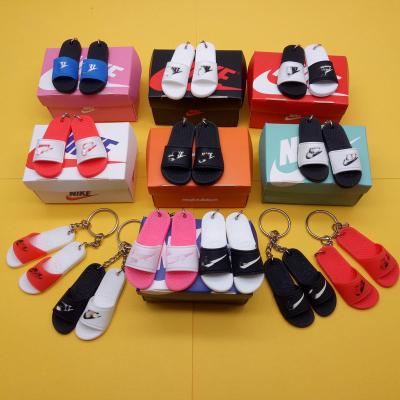 China Promotion Gift 3D Sneaker Mini Slipper Car Key Chain Pendant Collection NK Shoes Key Chain For Bag Charm for sale