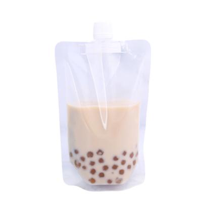 China Customized Logo Moisture Proof Packaging Bags Clear Reusable Plastic Jelly Packaging Bags For Drinks Juce Packing Stand Up Bag Pouch Spout Bag for sale