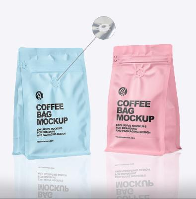 China Waterproof Wholesale Biodegradable Aluminum Foil Eight Side Sealed Coffee Bags With Valve for sale