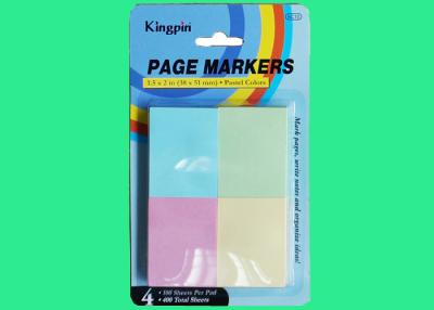 China Blister card pastel index Sticky Note Pads with 4 different colors for sale