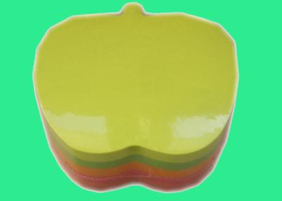 China Removable apple shaped Sticky Notes , green pink yellow sticky pad for sale