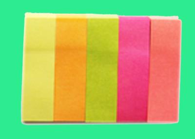 China Rectangle Sticky Page Markers , Removeable Fluorescent neon Sticky Notes for sale