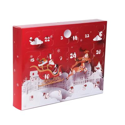 China Recyclable Custom Printed Cardboard Paper Gift Box Birthday Holiday Theme Advent Countdown Calendar Activities for sale