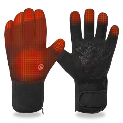 China Winter Waterproof Ski Gloves Rechargeable Heated Gloves Waterproof Outdoor Warm for sale