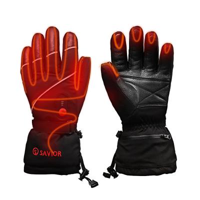 China Men Savior Winter Windproof Rechargeable Electric Heating Ski Gloves Heating Touch Screen for sale