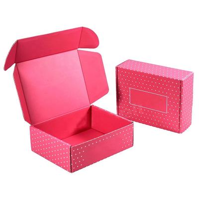 China Manufacturer Wholesale Custom Corrugated Recyclable Packaging Box Pink Professional Cosmetic Signage Box for sale