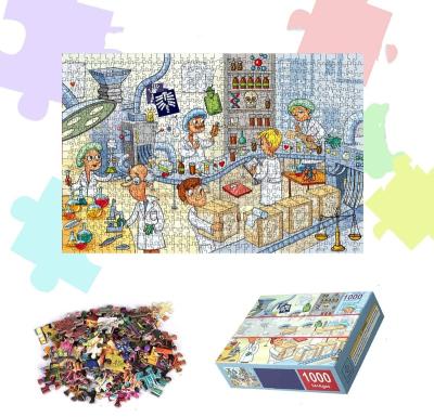 China Toy Wholesale Kids Games Personalized 1000 Pieces Custom Paper Puzzles Cartoon for sale