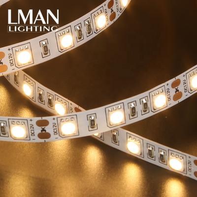 China Easy Installation IP20 SMD5050 60leds/m 10mm Width DC 12V 24V 10W Warm White Light Strip Led Lamp for sale