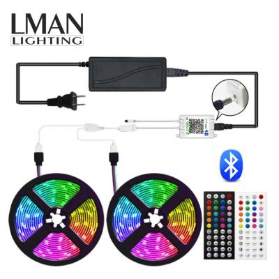 China Easy Installation Guangdong With IR Outdoor 5M 10m RGB KITS Ribbon Strips Lamp SMD 5050 12V 24V Led Strip Light for sale