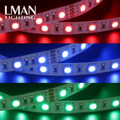 China Easy Installation High Bright Flexible Rope Light 60leds/m 10mm Width DC12V 24V 10W SMD 5050 Led Strip RGB for sale