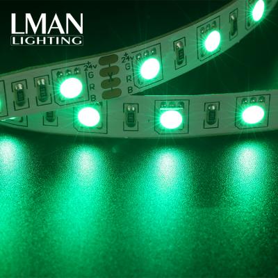 China Easy Installation Factory direct sale RGB 60leds/m 10mm width DC12V 24V 10W SMD 5050 flexible led light strip for sale