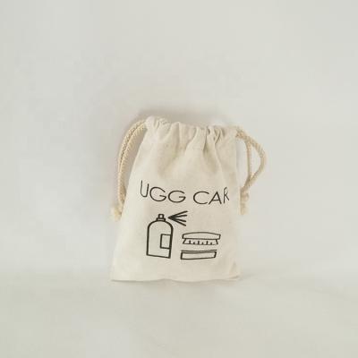 China 100% Eco-Friendly Natural Small Cotton Canvas Calico Drawstring Storage Pouch Free Shipments for sale