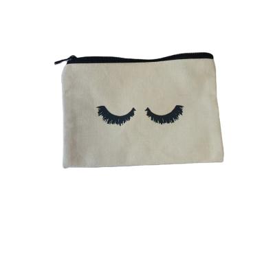 China Makeup Bag 100Pcs/lot Recycle Custom Made Natural Cotton Cosmetic Shopping Bags With Logo Makeup Pouch for sale