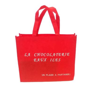 China Red Non Woven Grocery Shopping Tote Bag Eco - Friendly For Clothing Store for sale