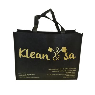 China High Quality Eco-Friendly Reusable Large Capacity Black Nonwoven Shopping Carrier Bag For Groceries for sale