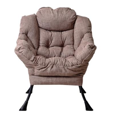 China Modern Nordic Royal Style Steel Polyester Relax Leisure Oversized Balcony Living Room Bedroom Lazy Office Sofa Arm Recliner Chair for sale