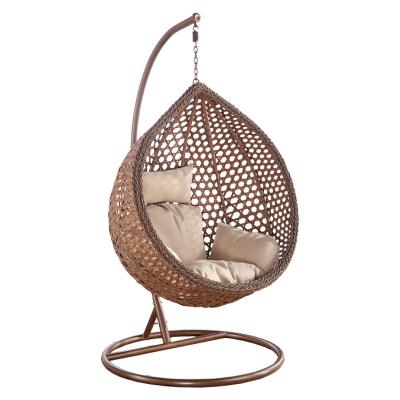 China Modern Custom Water Drop Shaped Wholesale Modern Wood Outdoor Hanging Lunch Break Garden Swing Rope Chairs Egg Roof For Sale for sale