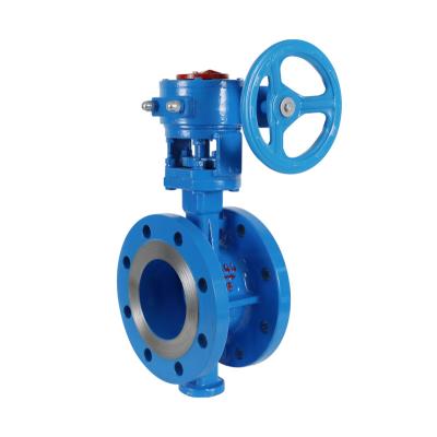 China D343H-16C General Manual Flange High Temperature Steam Heavy Duty Cast Iron Worm Gear Seal Flange Steel Hard Butterfly Valve for sale