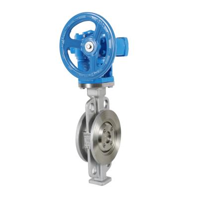 China D373W-16P General Manual Stainless Steel Worm Gear Wafer Wafer Type Hard Seal Butterfly Valve for sale