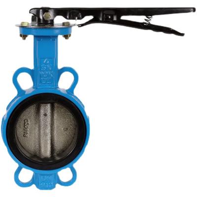 China D71X-16Q Wafer Seal DN50 100 General Manual Type Butterfly Valve Malleable Iron Handle Soft Butterfly Valve 150 200 for sale