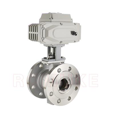 China VQ947H-16P GB Standard Stainless Steel CF8 CF3 CF8M CF3M Electric Flanged V General Type Ball Valve for sale